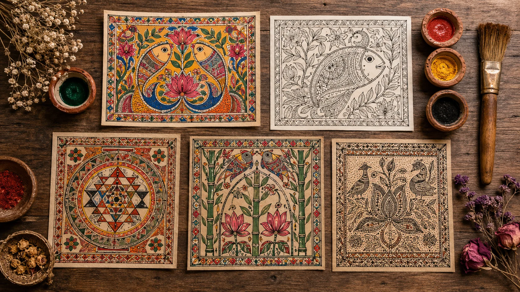 5 Types of Madhubani Painting: Styles, Differences & Which to Choose | KalaVihar — Madhubani Art | KalaVihar